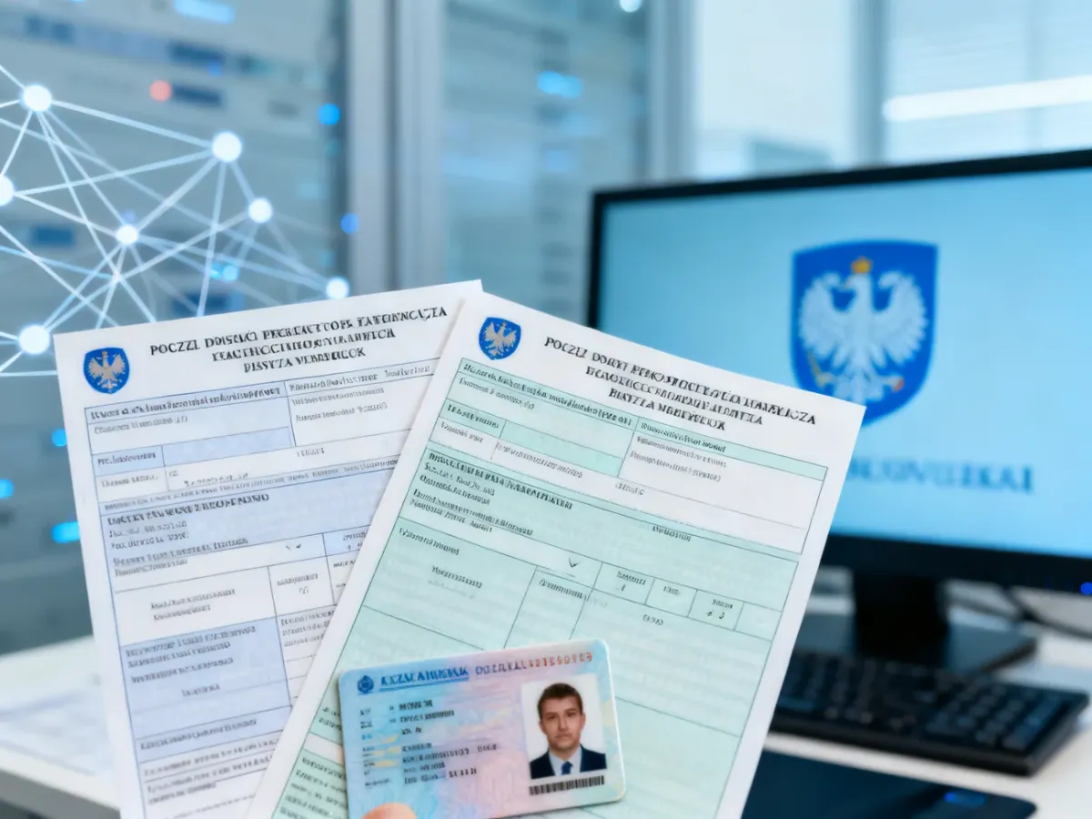 Dokumenty pojazdu i prawa jazdy przedstawione jako dane w cyfrowym systemie administracji