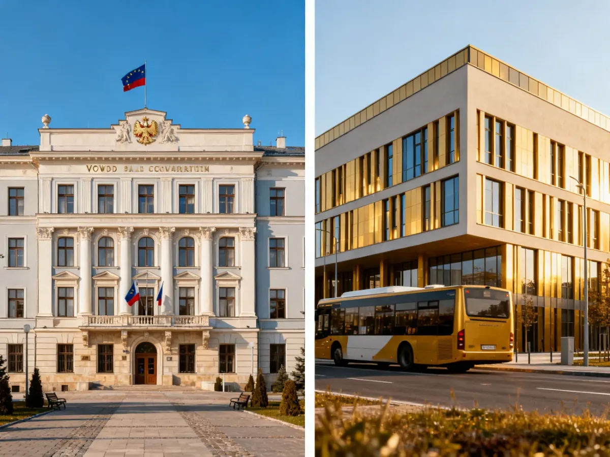 Dwa odrębne urzędy symbolizujące administrację wojewody i samorząd województwa
