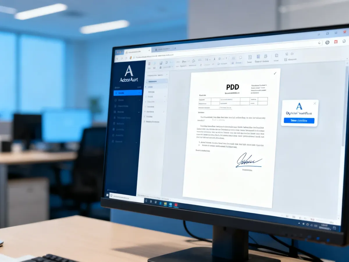 Dokument PDF otwarty w przeglądarce i programie Adobe Acrobat Reader