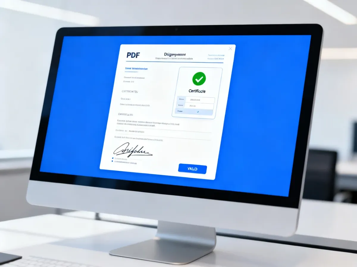 Panel weryfikacji podpisu cyfrowego dokumentu PDF z informacjami o certyfikacie