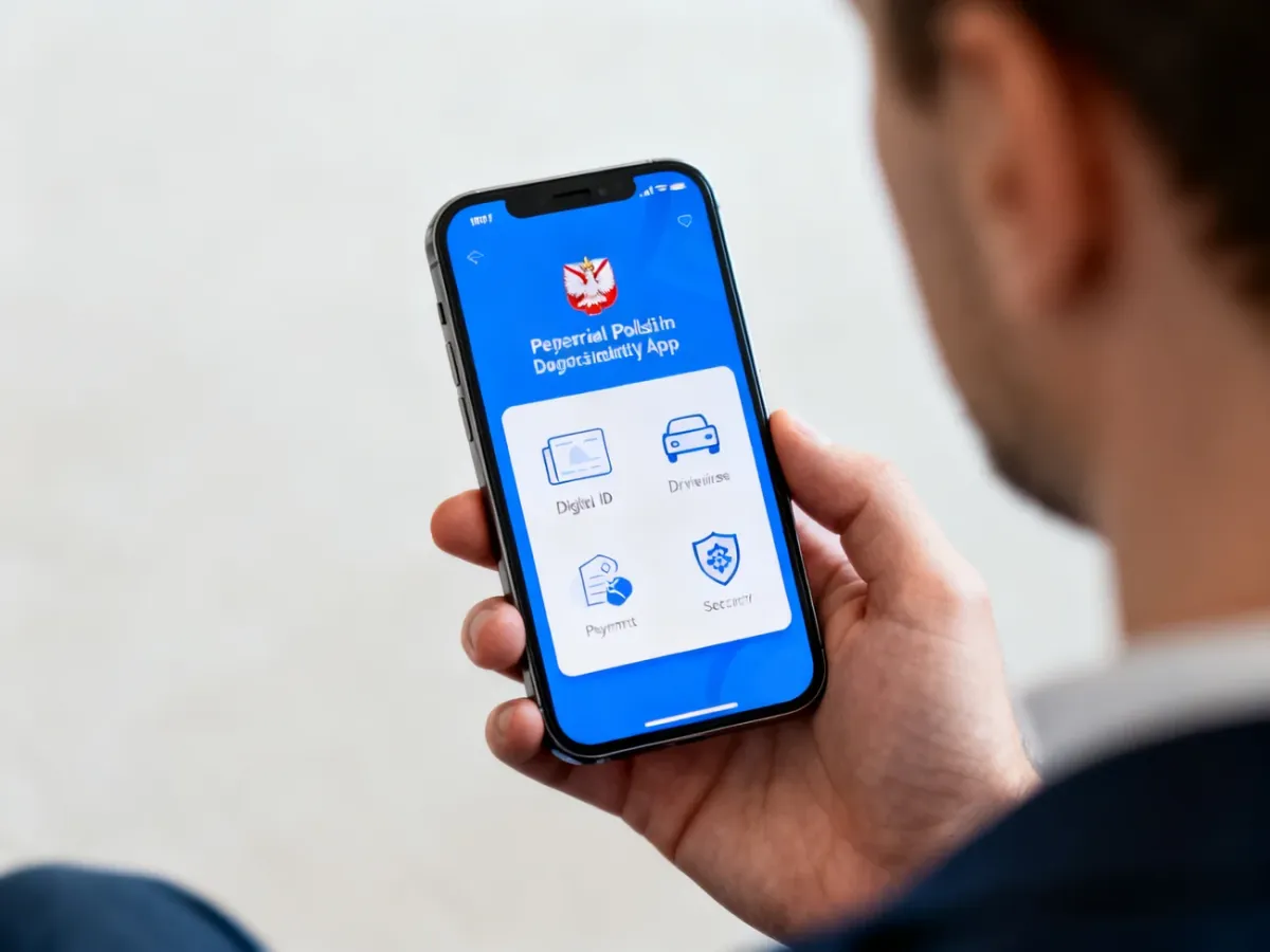 Smartfon z aplikacją cyfrowej tożsamości i usług publicznych
